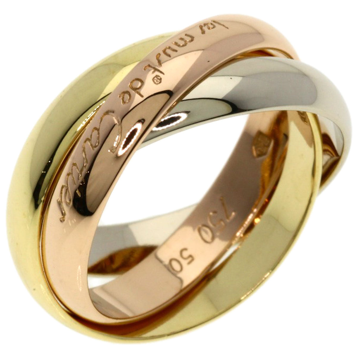 CARTIER Trinity #50 Ring K18 Yellow Gold K18 White GoldLadies [Used]