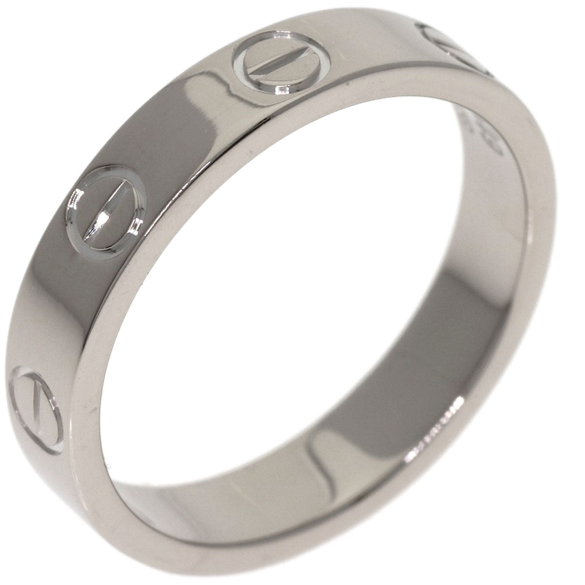 CARTIER Mini love ring #49 Ring K18 White Gold Ladies [Used]