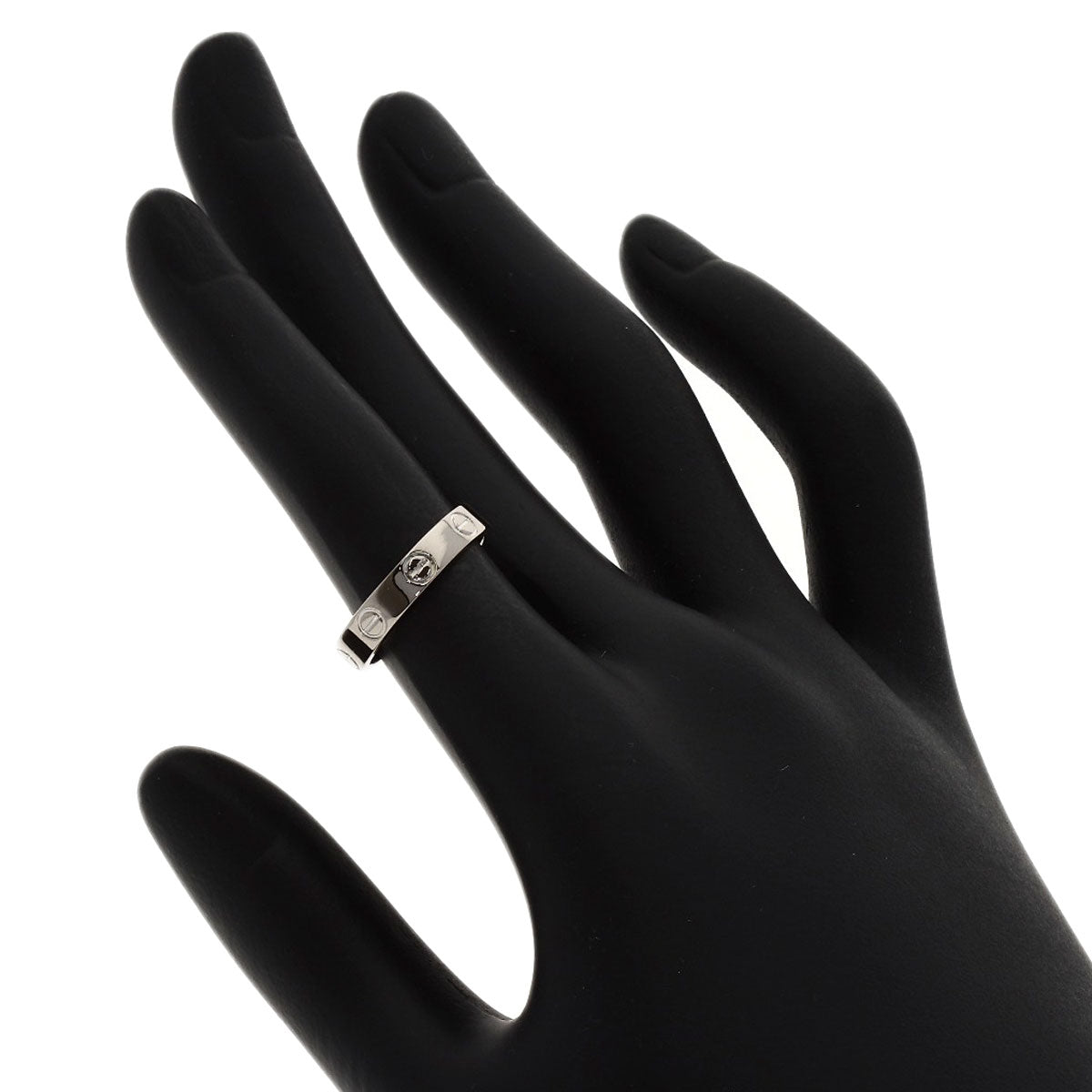 CARTIER Mini love ring #49 Ring K18 White Gold Ladies [Used]