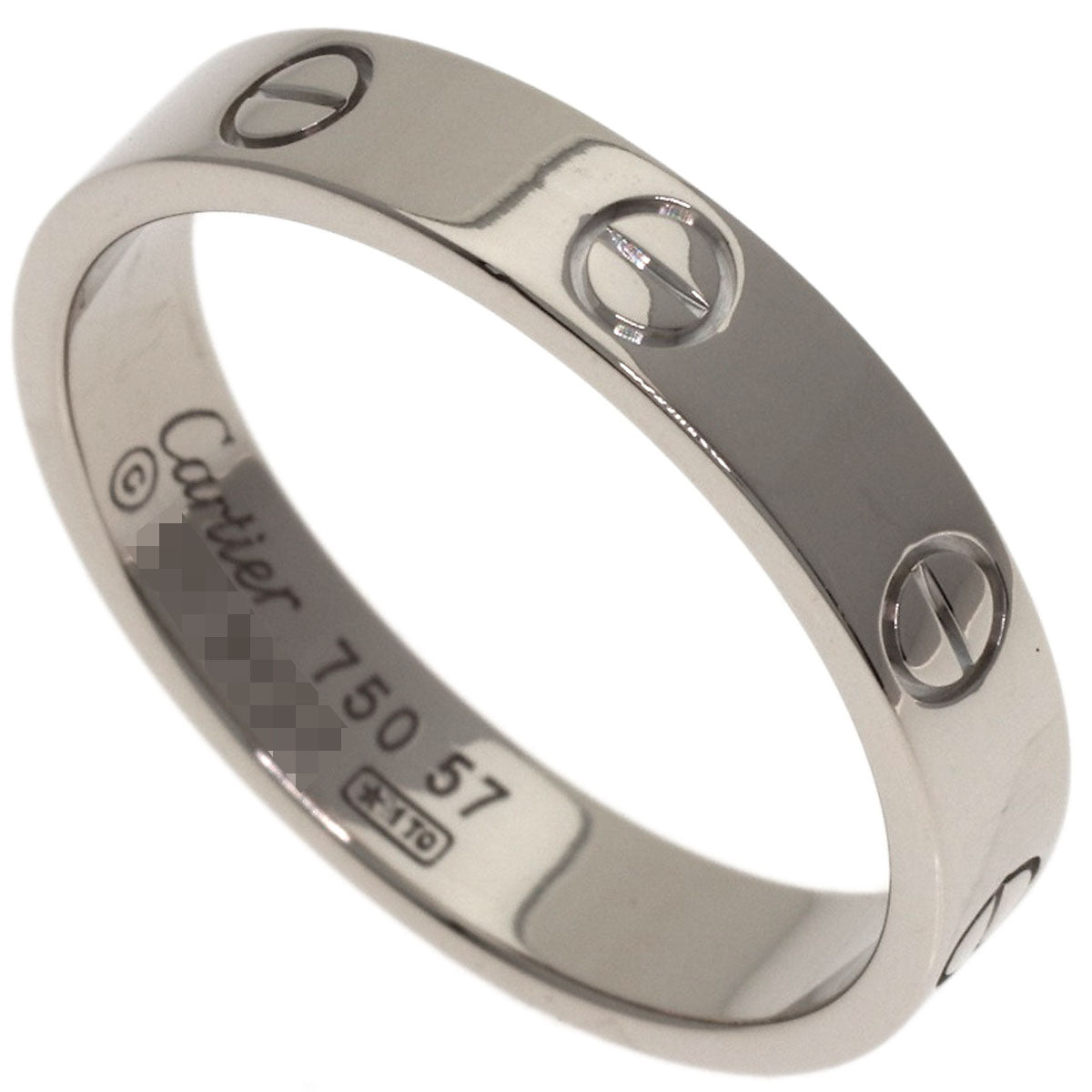 CARTIER mini love ring #57 Ring K18 White Gold Ladies [Used]