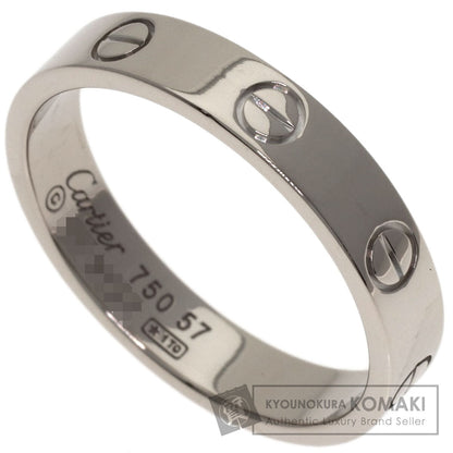 CARTIER mini love ring #57 Ring K18 White Gold Ladies [Used]