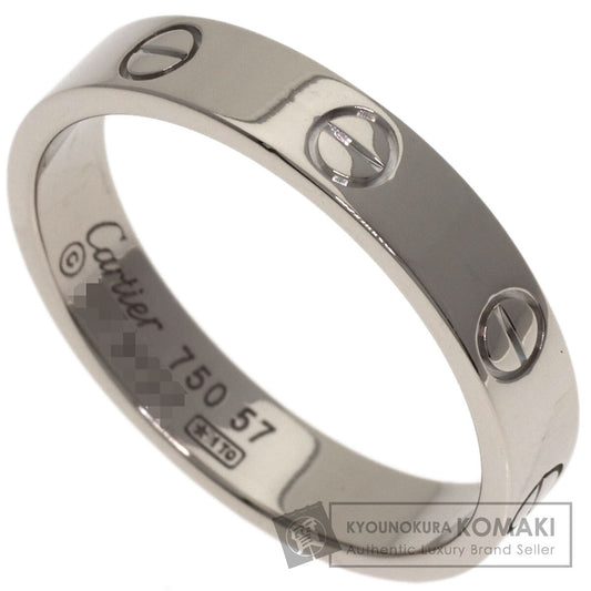 CARTIER mini love ring #57 Ring K18 White Gold Ladies [Used]