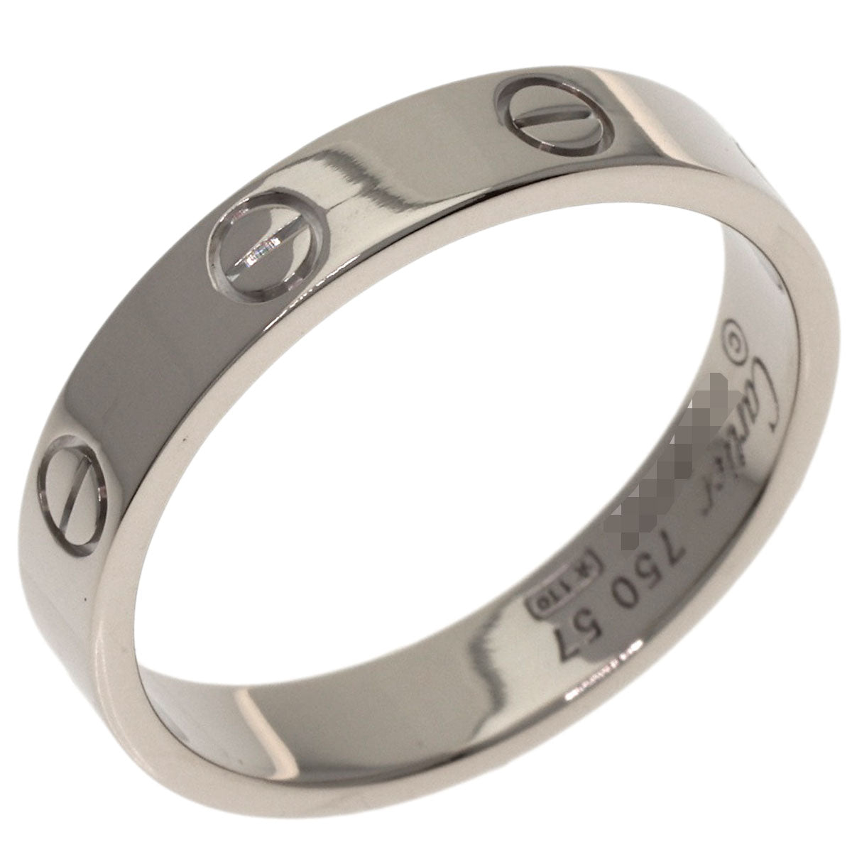 CARTIER mini love ring #57 Ring K18 White Gold Ladies [Used]