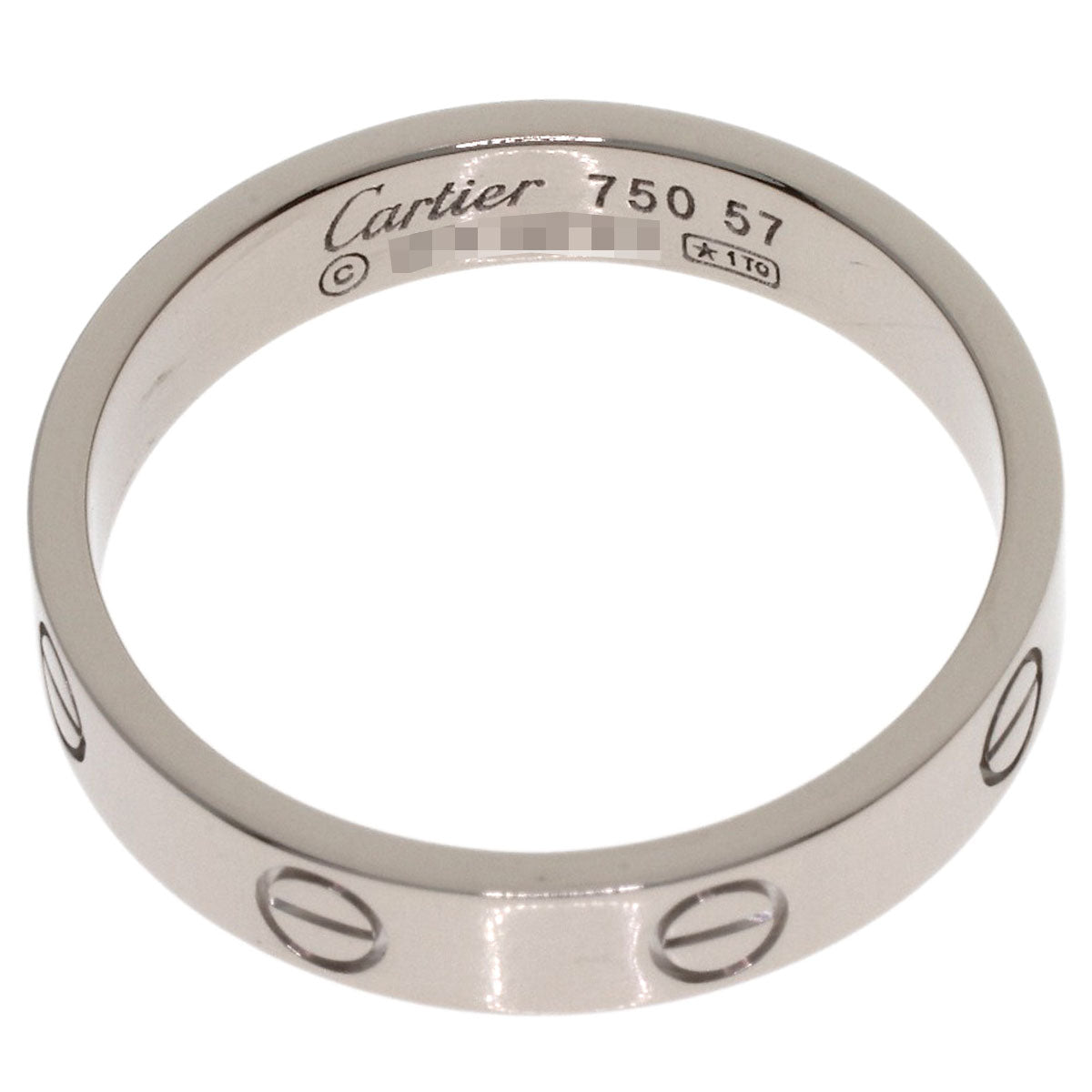 CARTIER mini love ring #57 Ring K18 White Gold Ladies [Used]