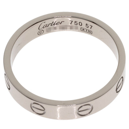 CARTIER mini love ring #57 Ring K18 White Gold Ladies [Used]