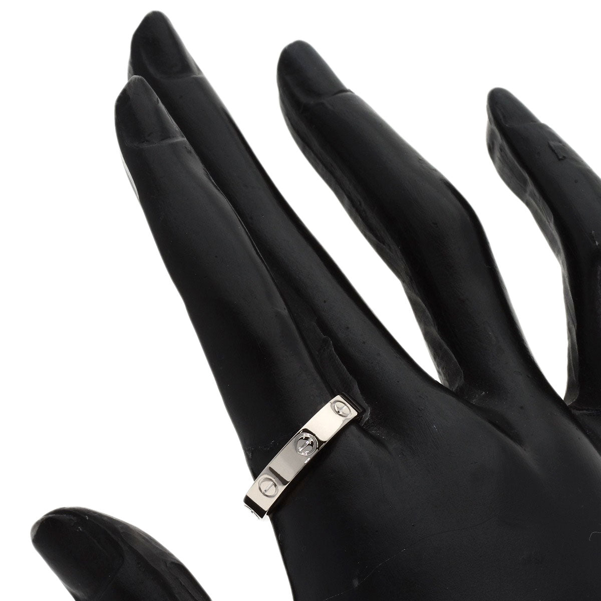 CARTIER mini love ring #57 Ring K18 White Gold Ladies [Used]