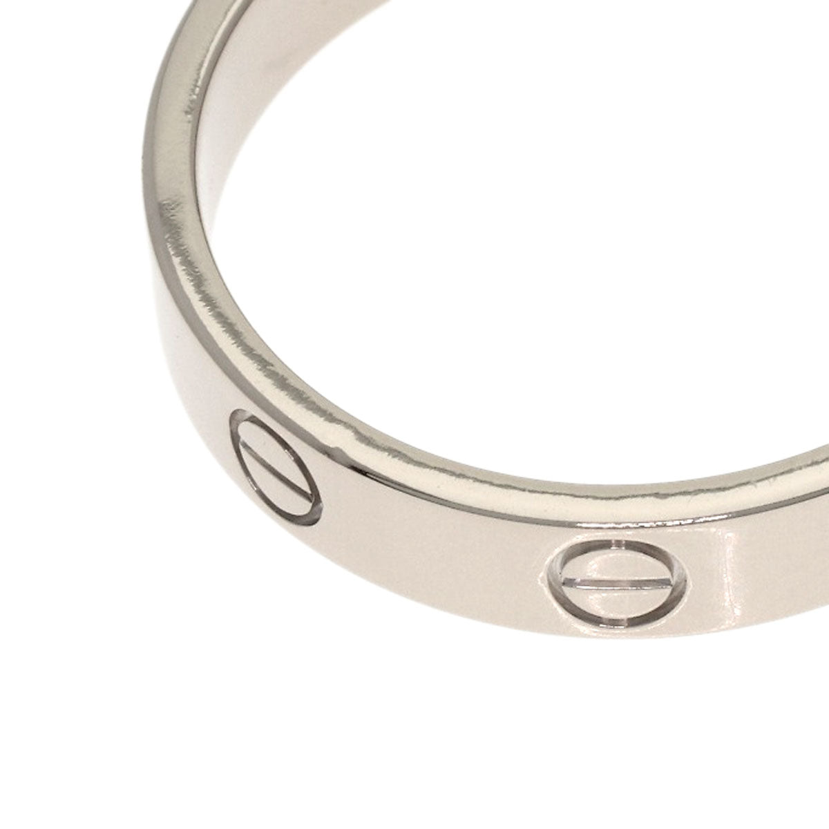 CARTIER mini love ring #57 Ring K18 White Gold Ladies [Used]