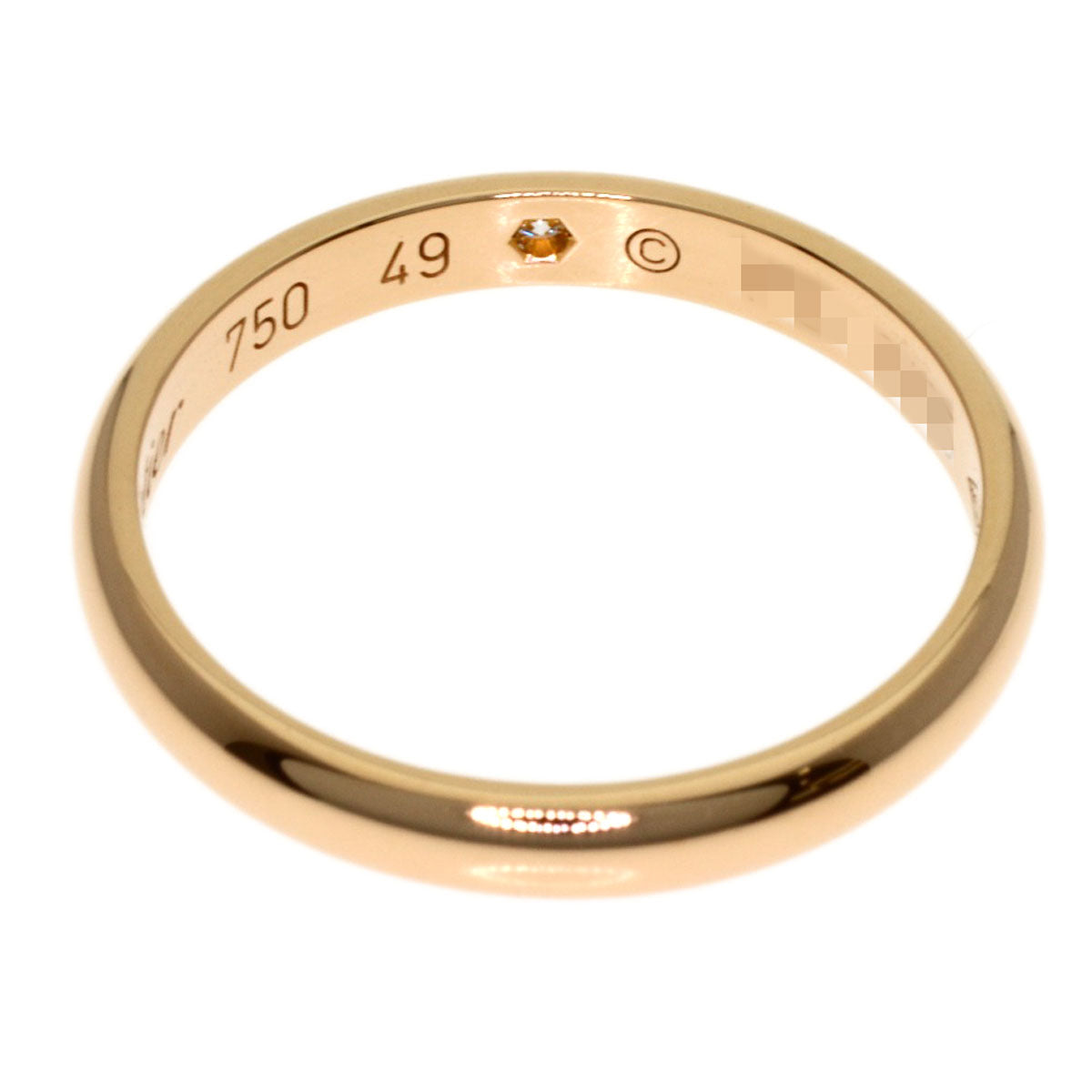 CARTIER Wedding 1P Diamond #49 Ring K18 Pink Gold Ladies [Used]