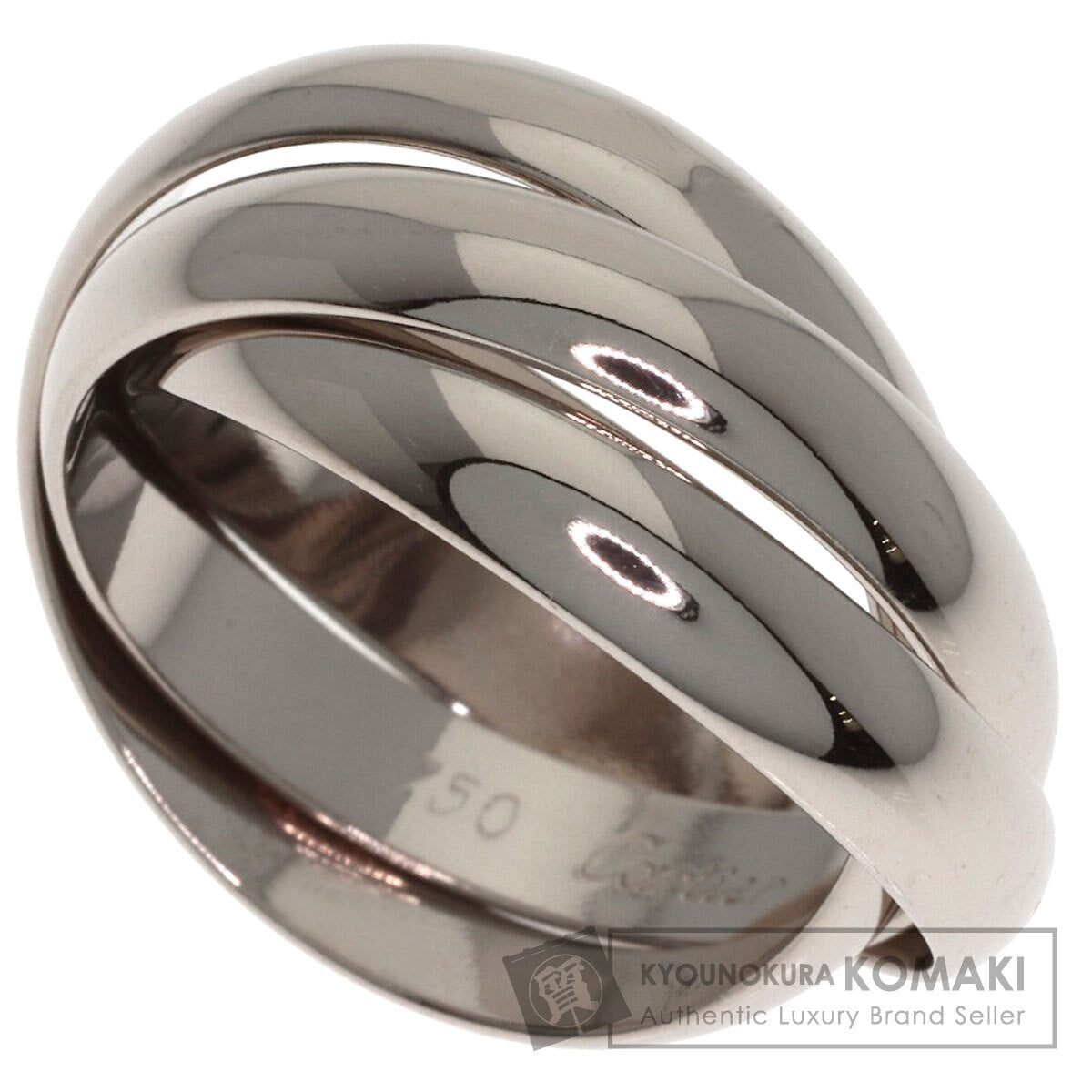 CARTIER Trinity #50 Ring K18 White Gold Ladies [Used]