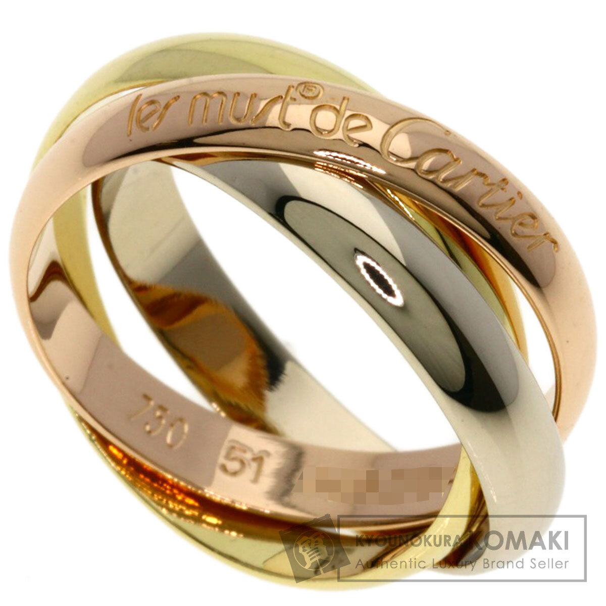 CARTIER Trinity #51 Ring K18 Yellow Gold K18 White GoldLadies [Used]