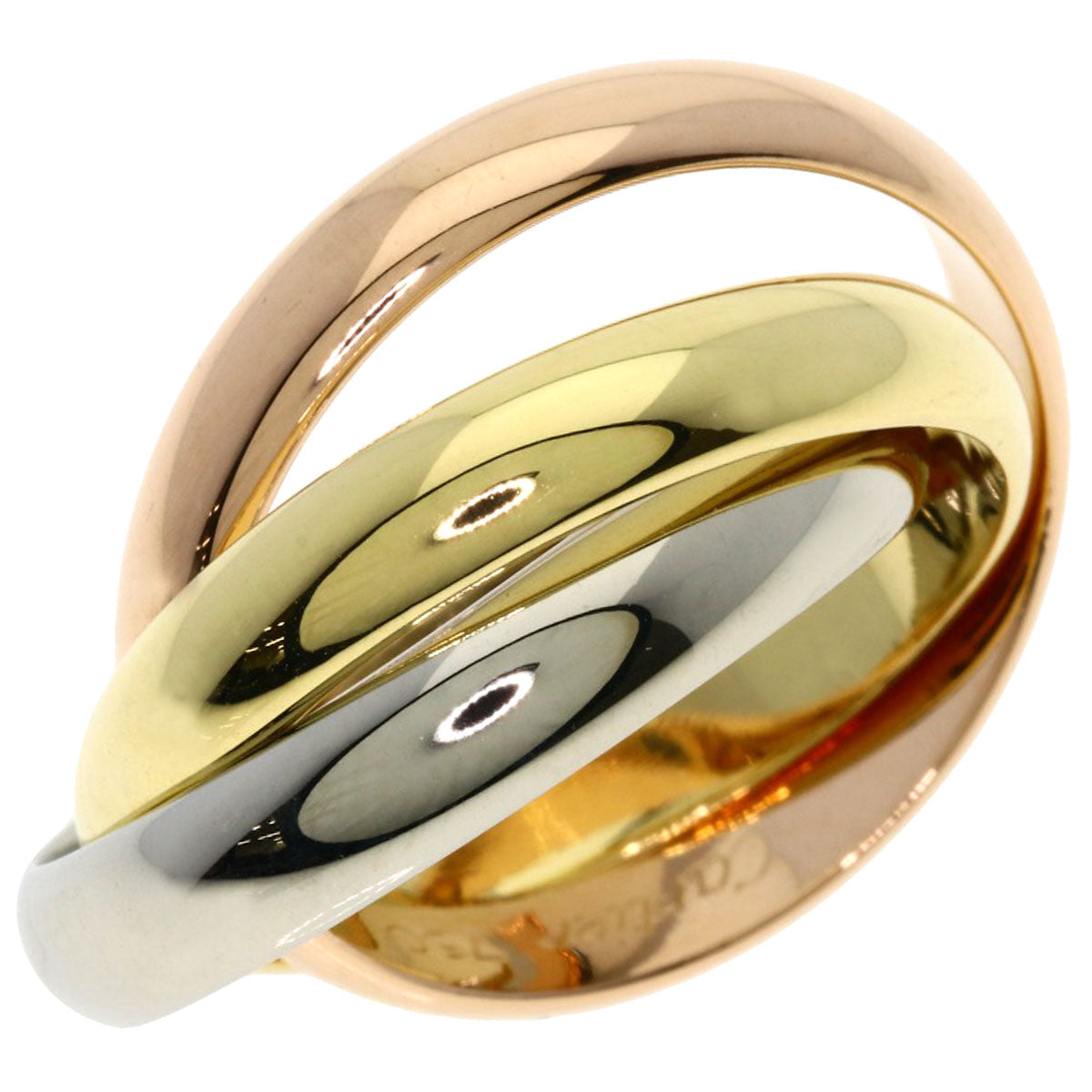 CARTIER Trinity MM #53 Ring K18 Yellow Gold 18K Pink GoldLadies [Used]