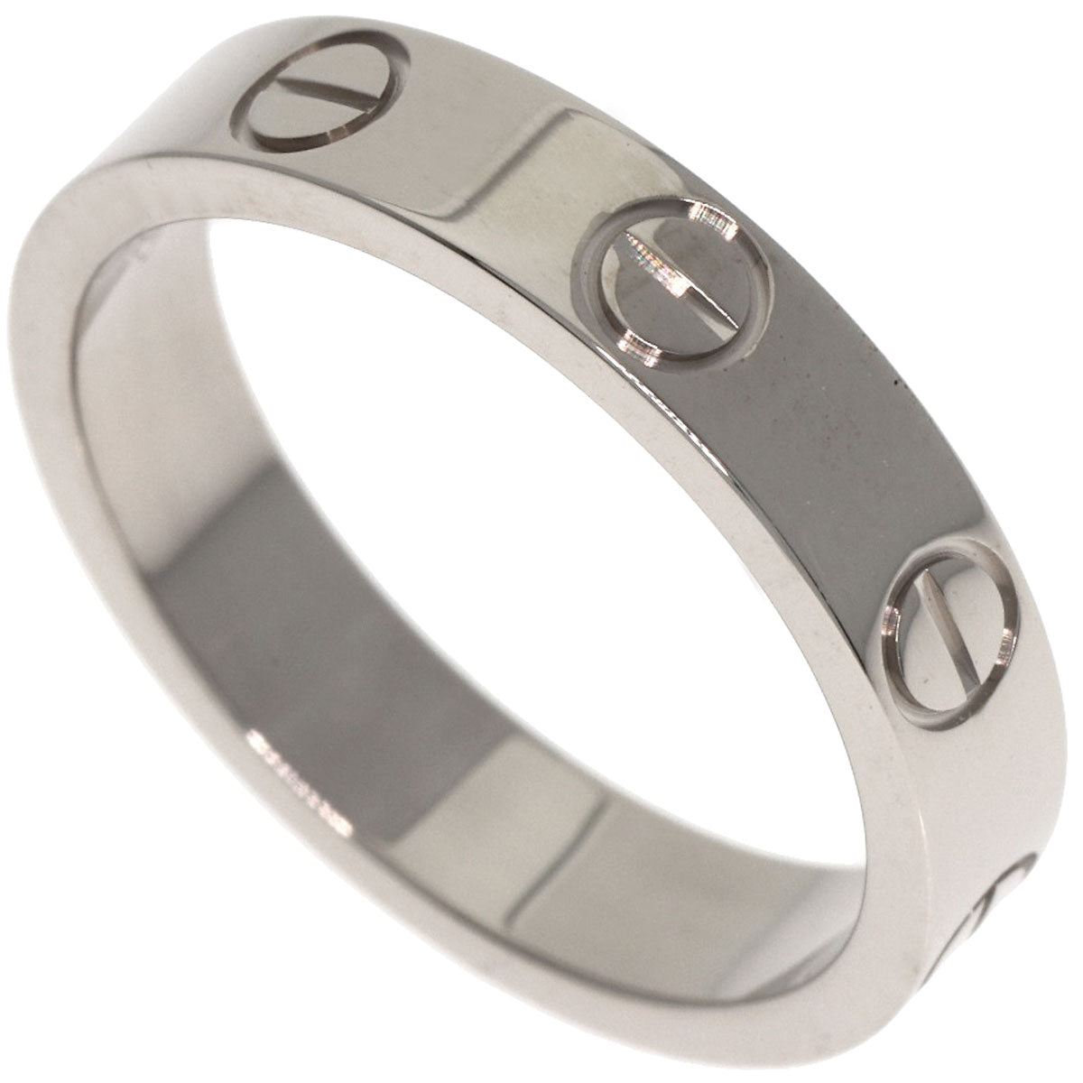 CARTIER Mini love ring # 47 Ring K18 White Gold Ladies [Used]