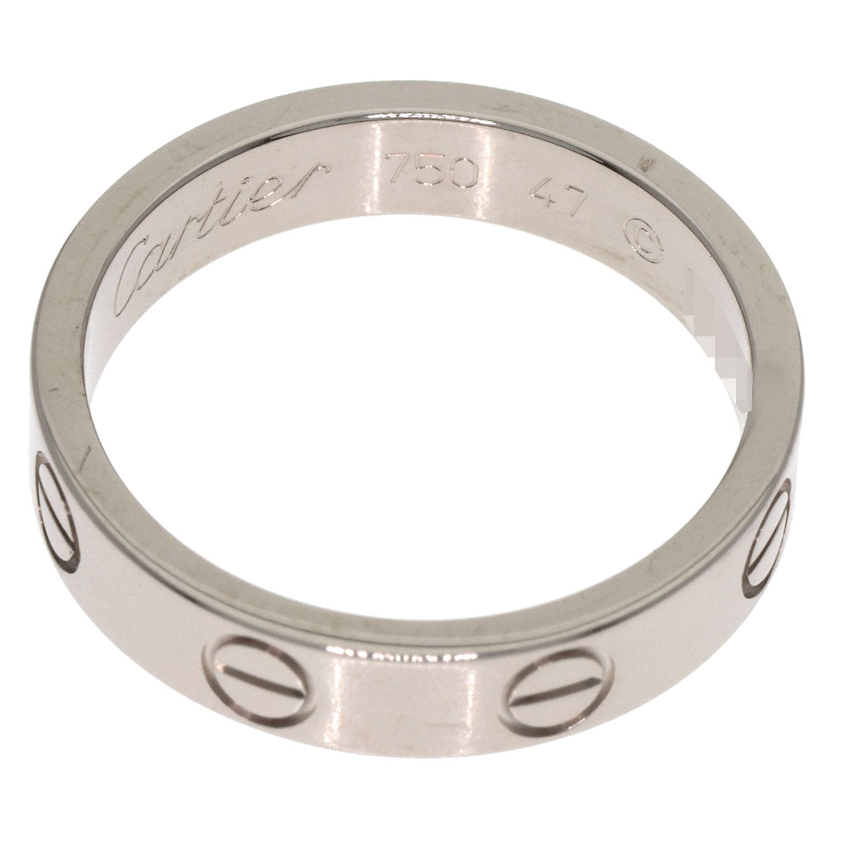 CARTIER Mini love ring # 47 Ring K18 White Gold Ladies [Used]