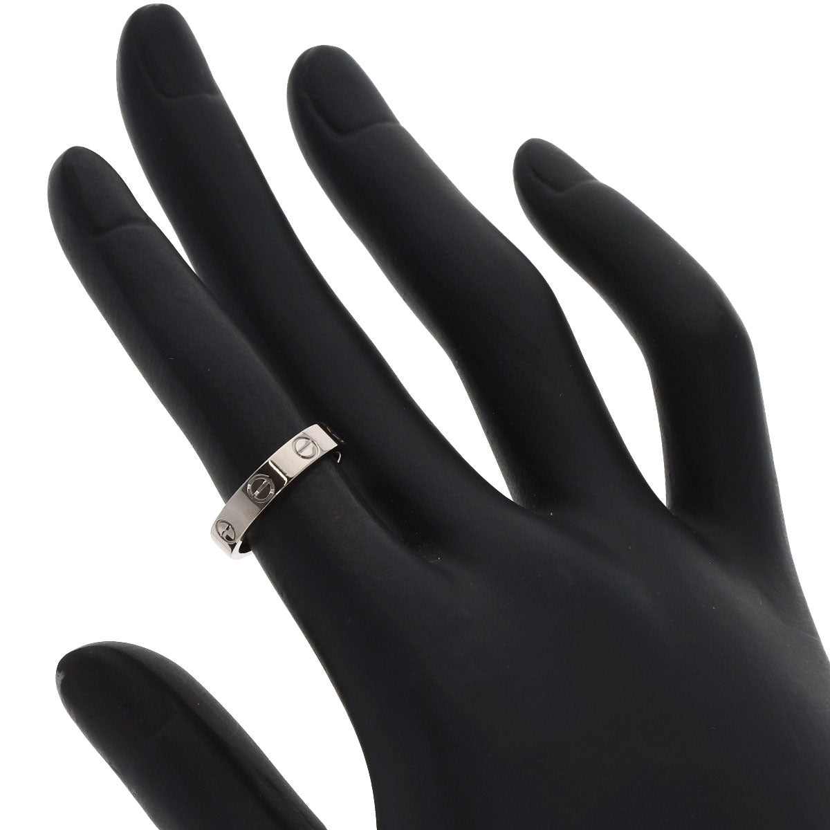 CARTIER Mini love ring # 47 Ring K18 White Gold Ladies [Used]