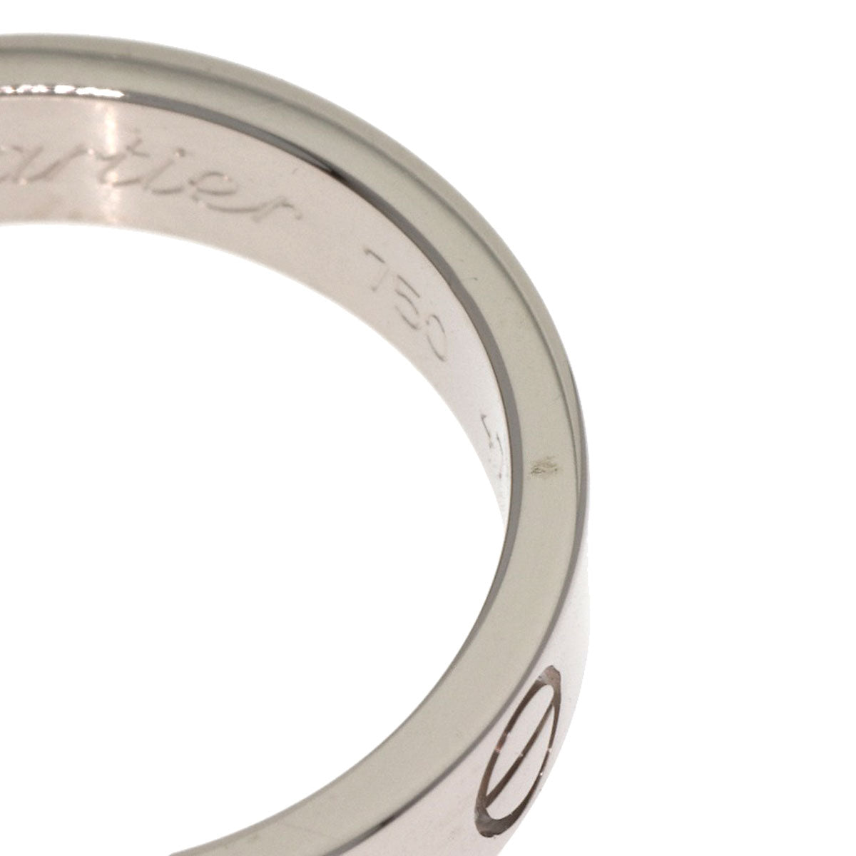 CARTIER Mini love ring # 47 Ring K18 White Gold Ladies [Used]