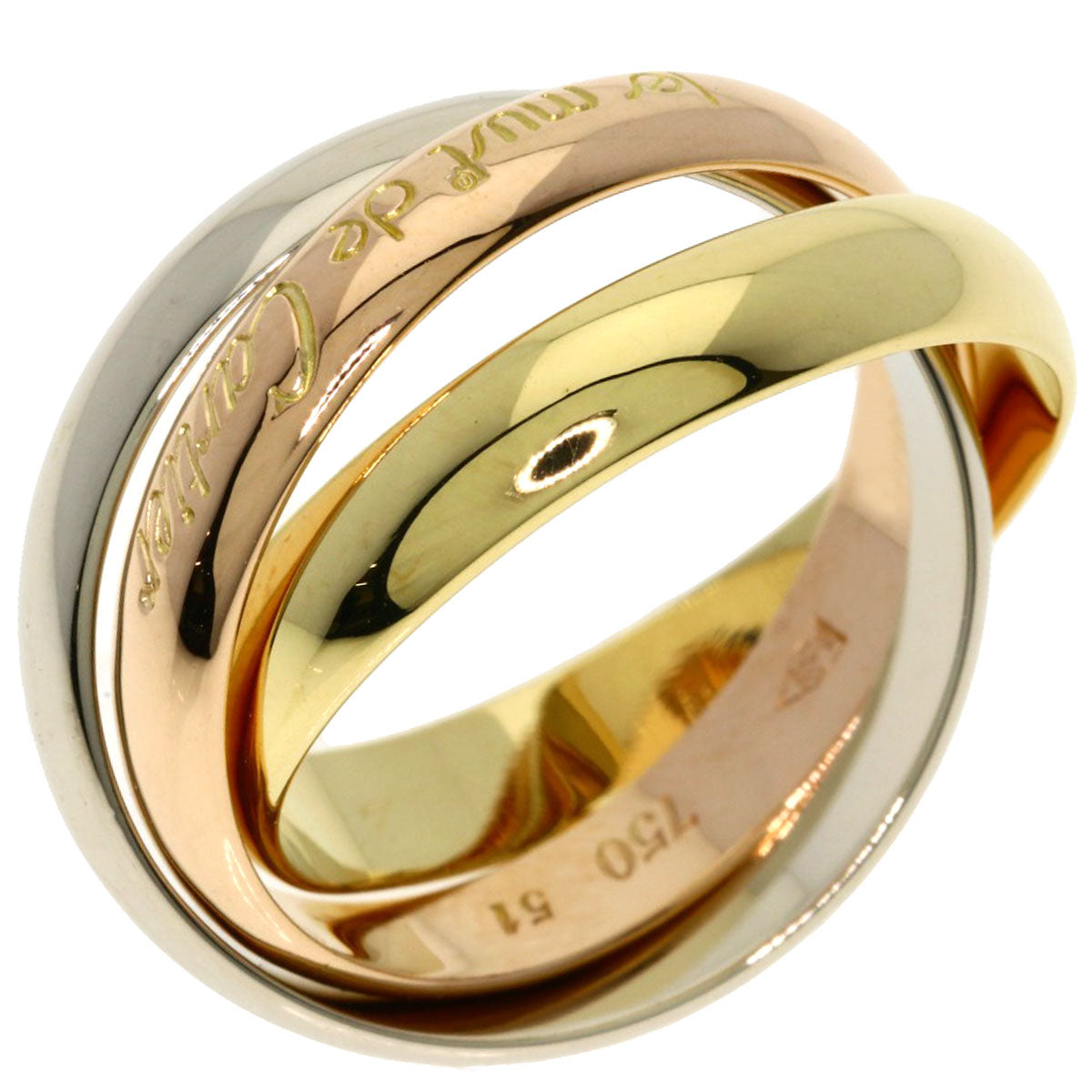 CARTIER Trinity #51 Ring K18 Yellow Gold 18K Pink GoldLadies [Used]