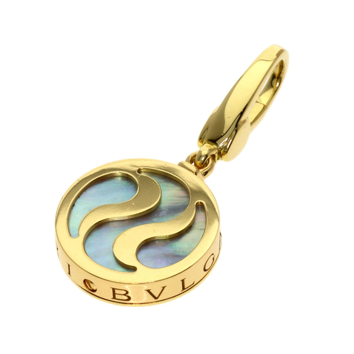 BVLGARI Optical Shell Pendant top K18 Yellow Gold Ladies [Used]