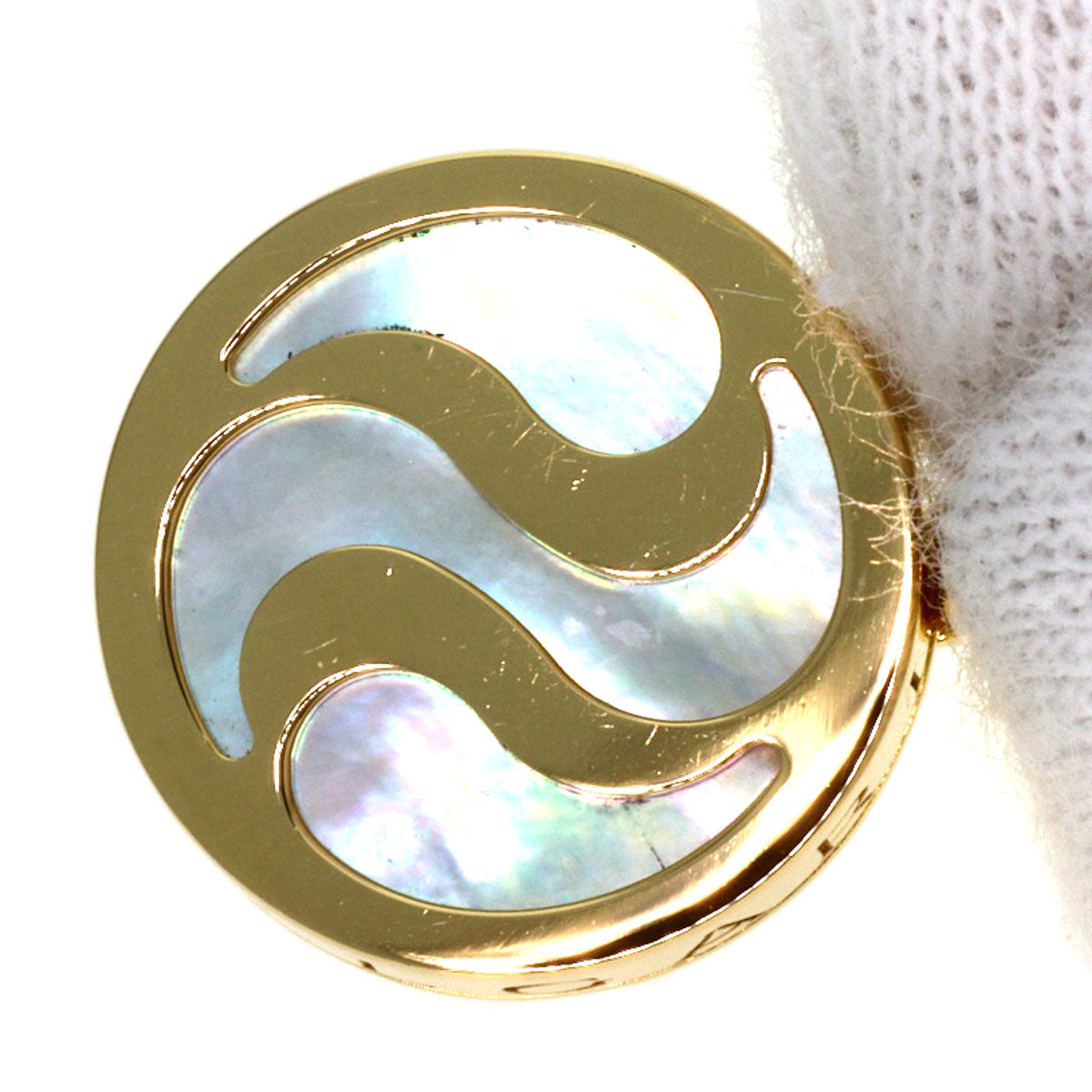 BVLGARI Optical Shell Pendant top K18 Yellow Gold Ladies [Used]