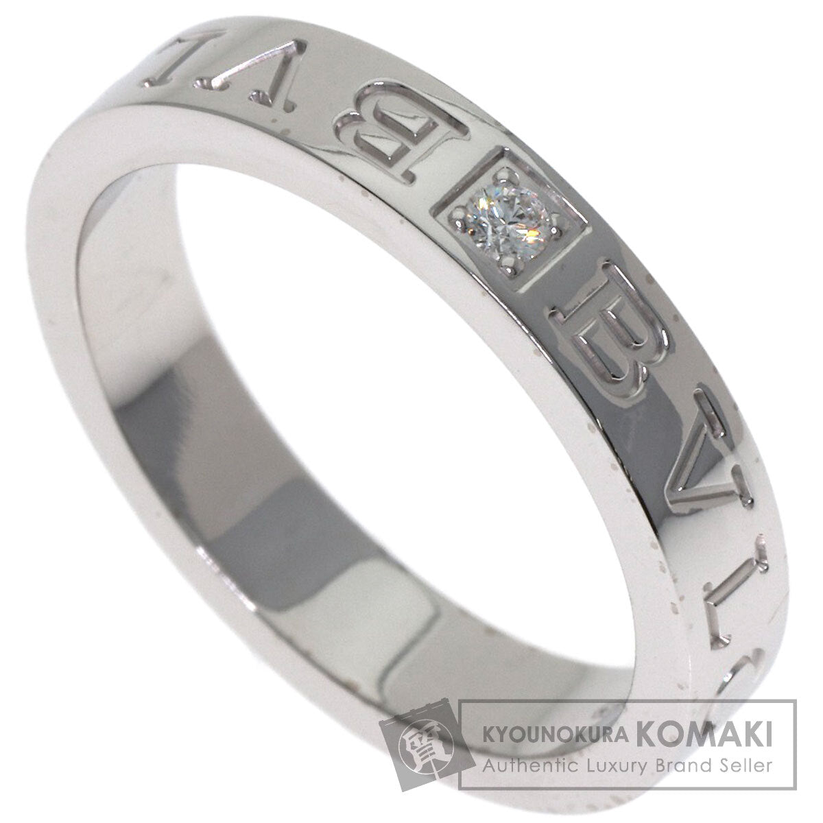 BVLGARI Double logo 1P Diamond Ring K18 White Gold Ladies [Used]