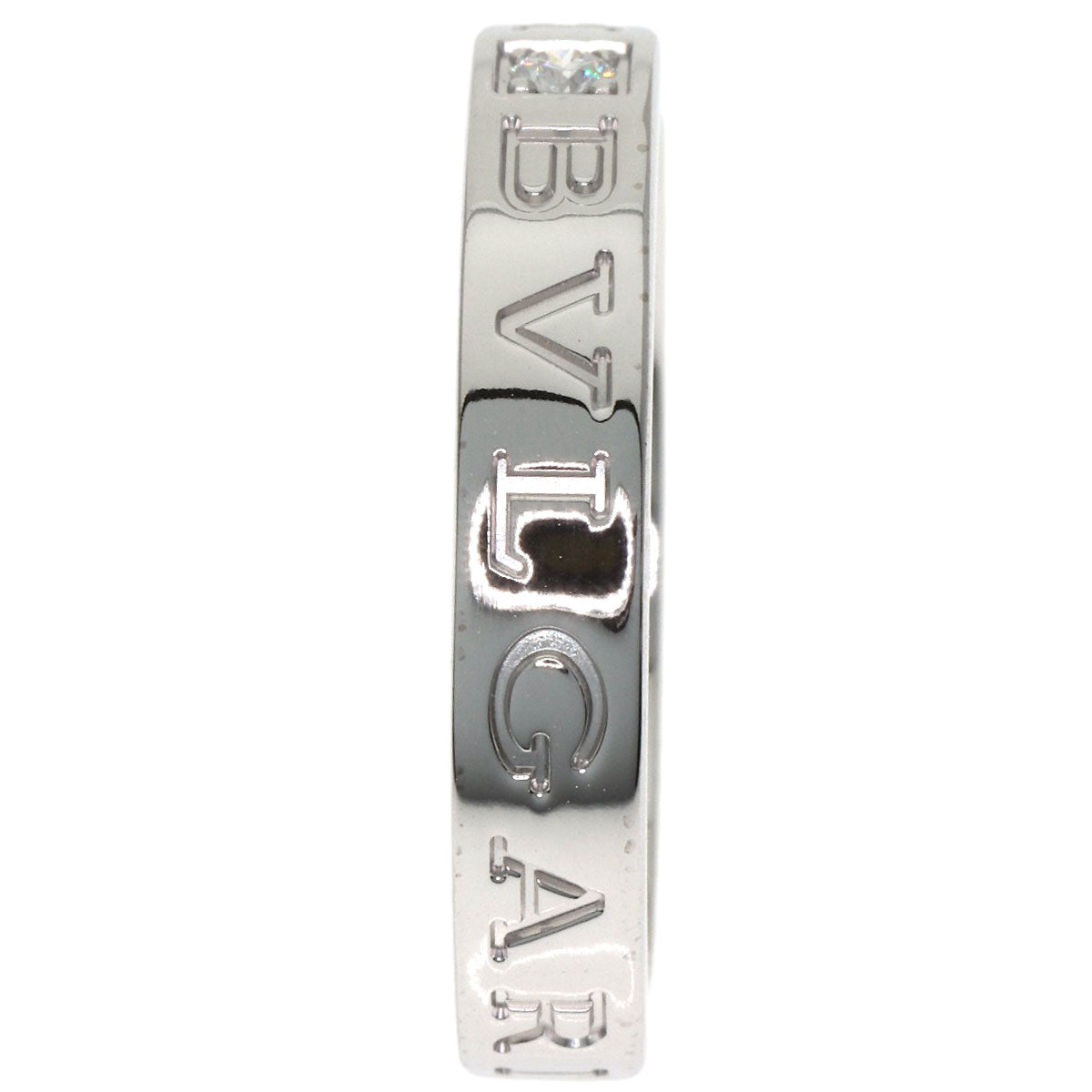 BVLGARI Double logo 1P Diamond Ring K18 White Gold Ladies [Used]