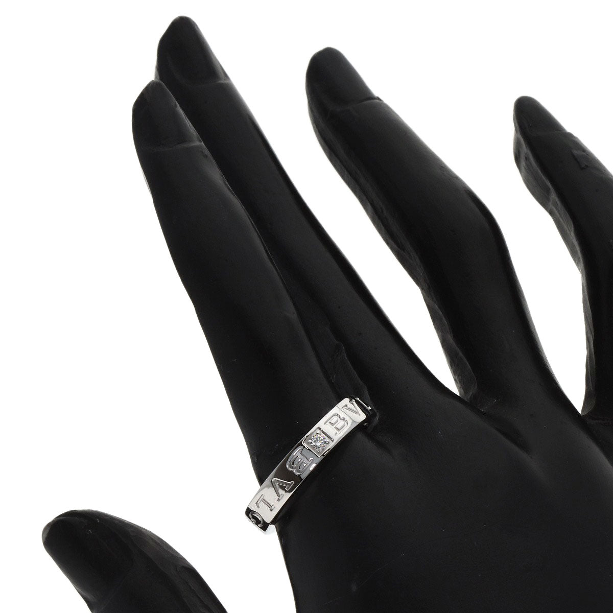 BVLGARI Double logo 1P Diamond Ring K18 White Gold Ladies [Used]