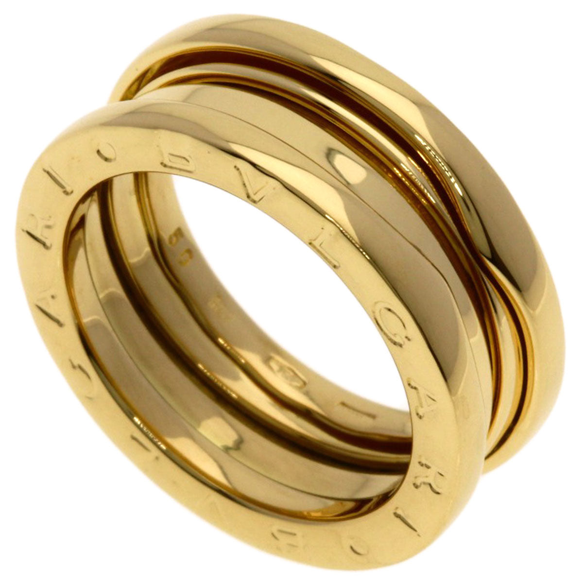 BVLGARI B.zero1 2 band #50 Ring K18 Yellow Gold Ladies [Used]