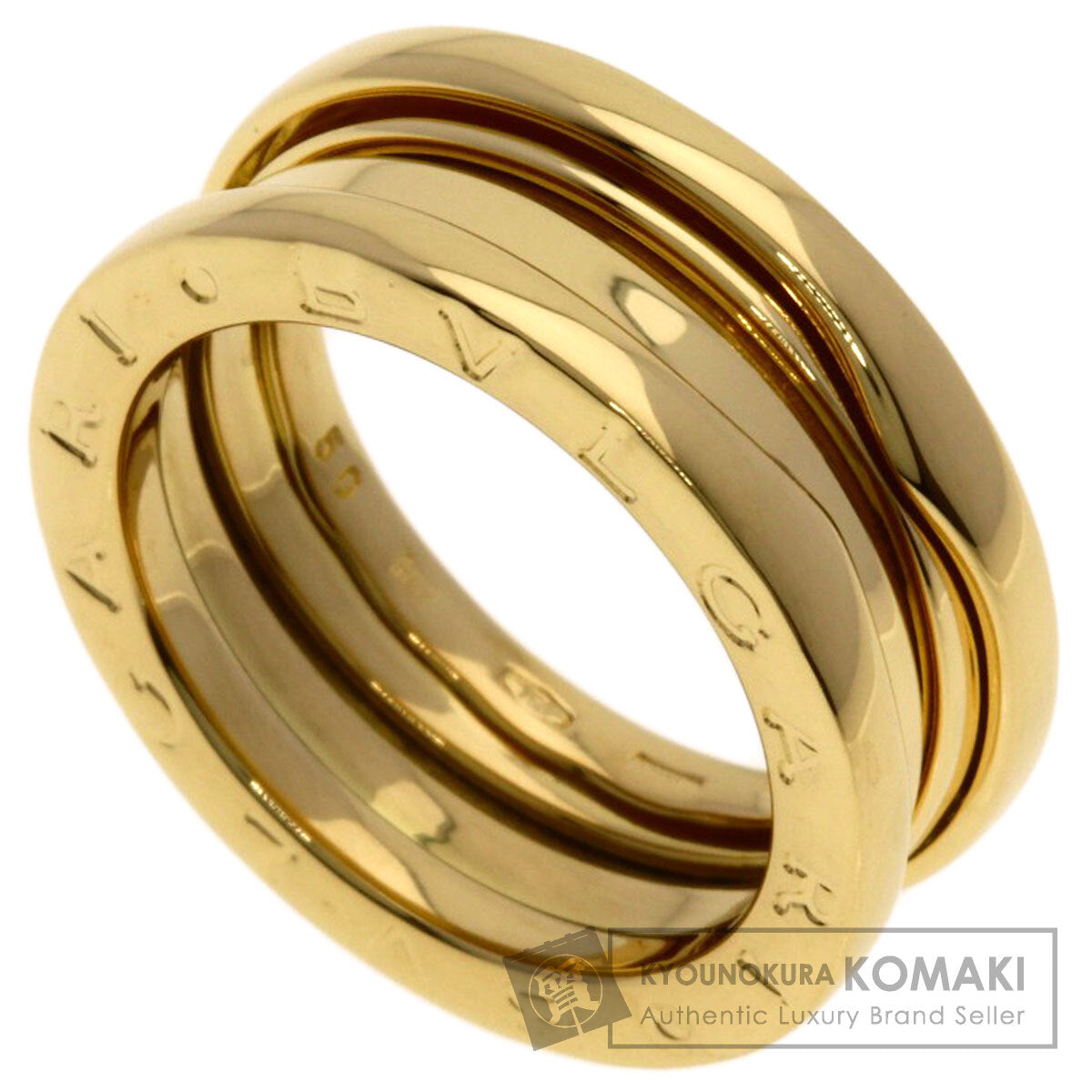 BVLGARI B.zero1 2 band #50 Ring K18 Yellow Gold Ladies [Used]