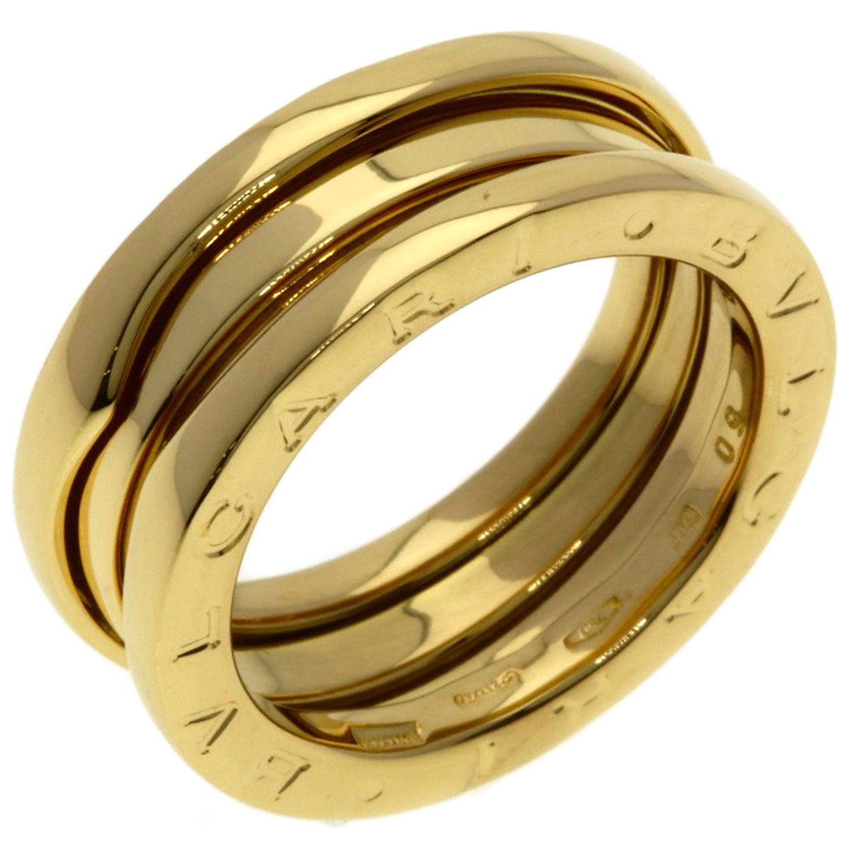 BVLGARI B.zero1 2 band #50 Ring K18 Yellow Gold Ladies [Used]
