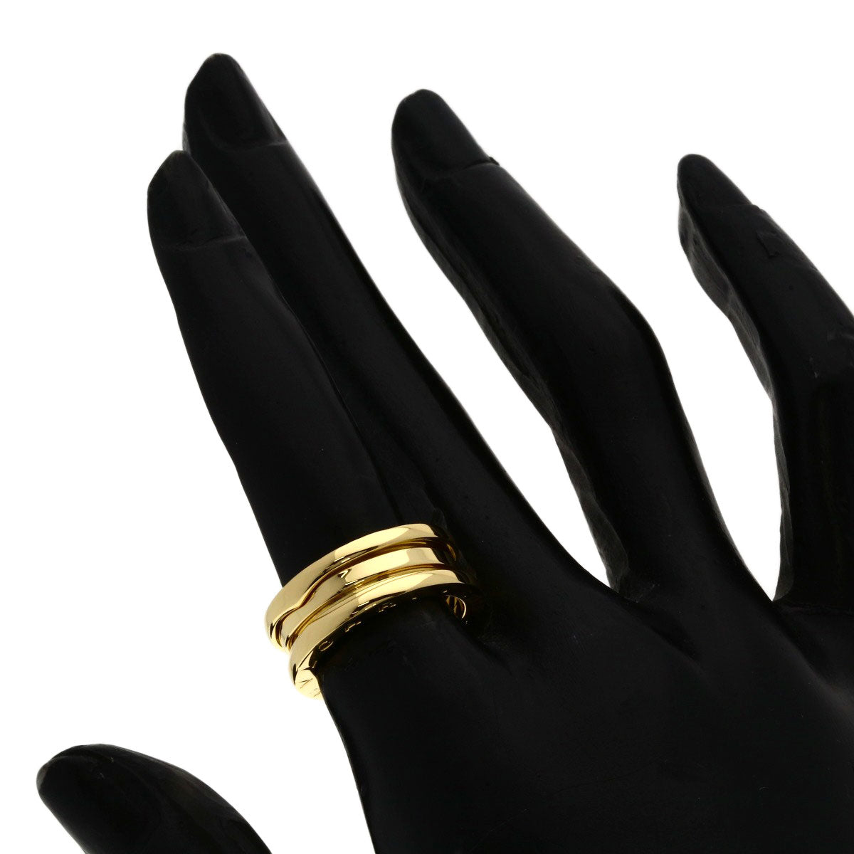 BVLGARI B.zero1 2 band #50 Ring K18 Yellow Gold Ladies [Used]