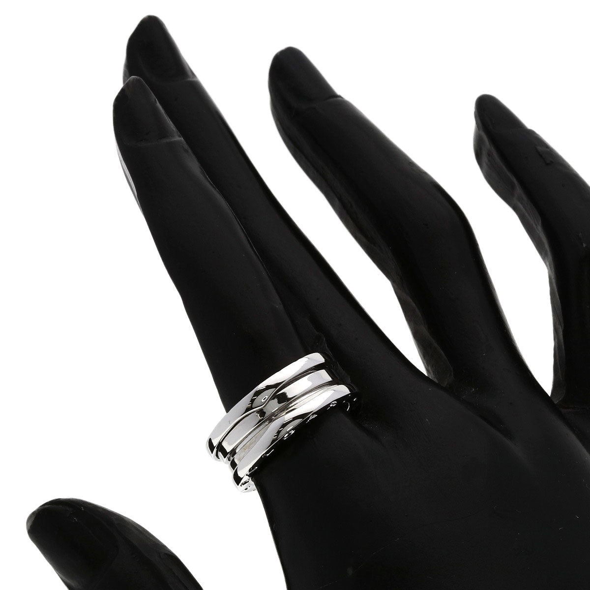 BVLGARI B.zero1 2 band #53 Ring K18 White Gold Ladies [Used]