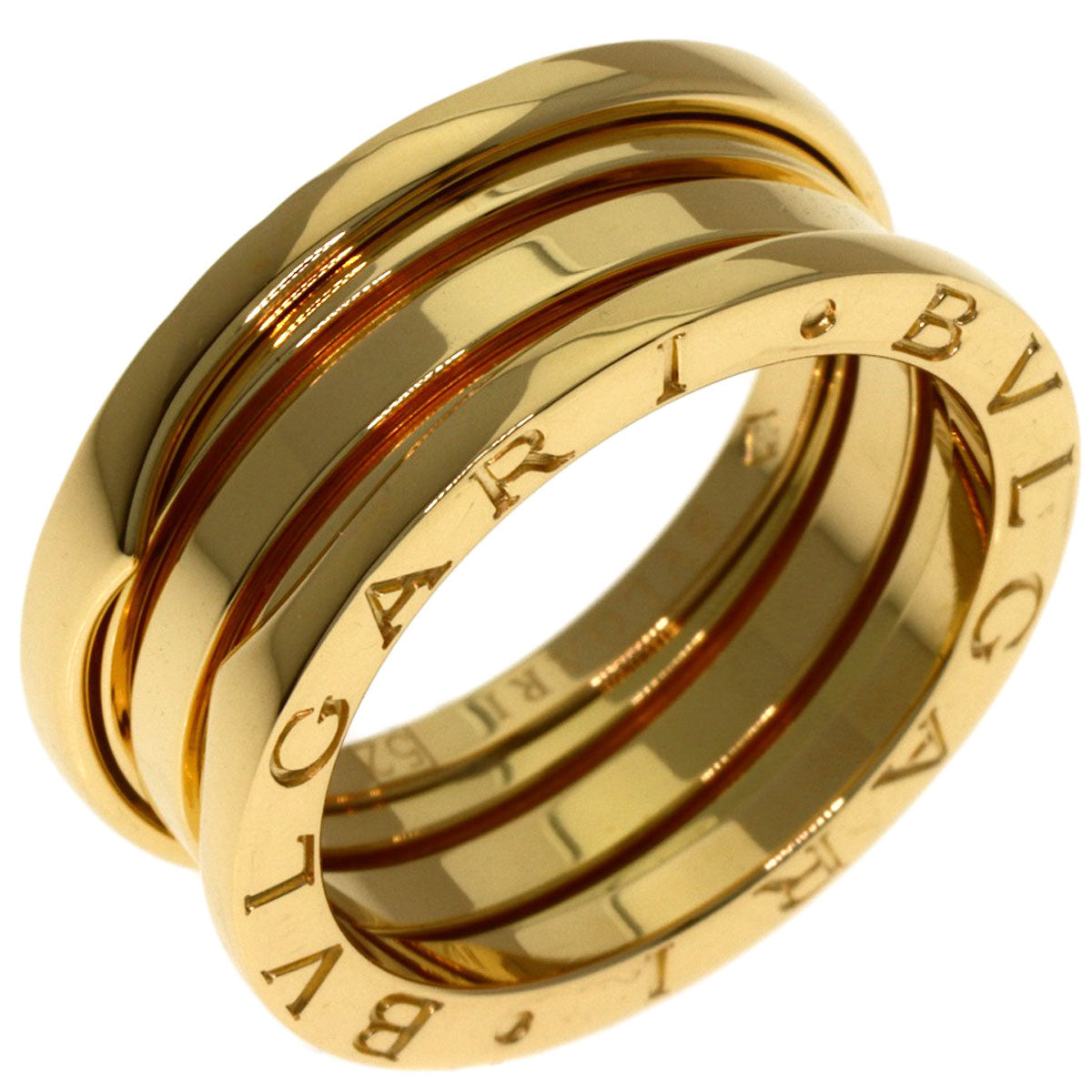 BVLGARI B.zero1 2 band #52 Ring K18 Yellow Gold Ladies [Used]
