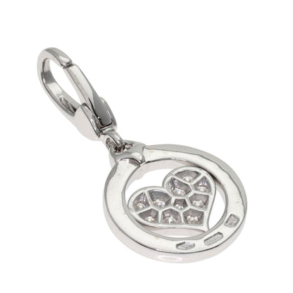 BVLGARI Tondo Heart Diamond Charm Pendant top K18 White Gold Ladies [Used]