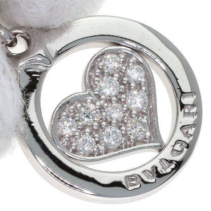 BVLGARI Tondo Heart Diamond Charm Pendant top K18 White Gold Ladies [Used]