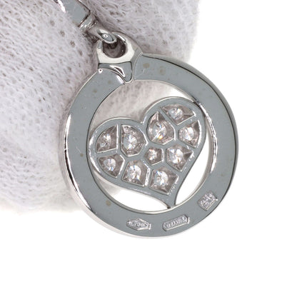 BVLGARI Tondo Heart Diamond Charm Pendant top K18 White Gold Ladies [Used]