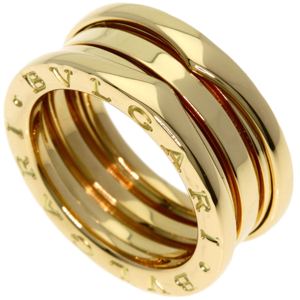 BVLGARI B.zero1 2 band #50 Ring K18 Yellow Gold Ladies [Used]