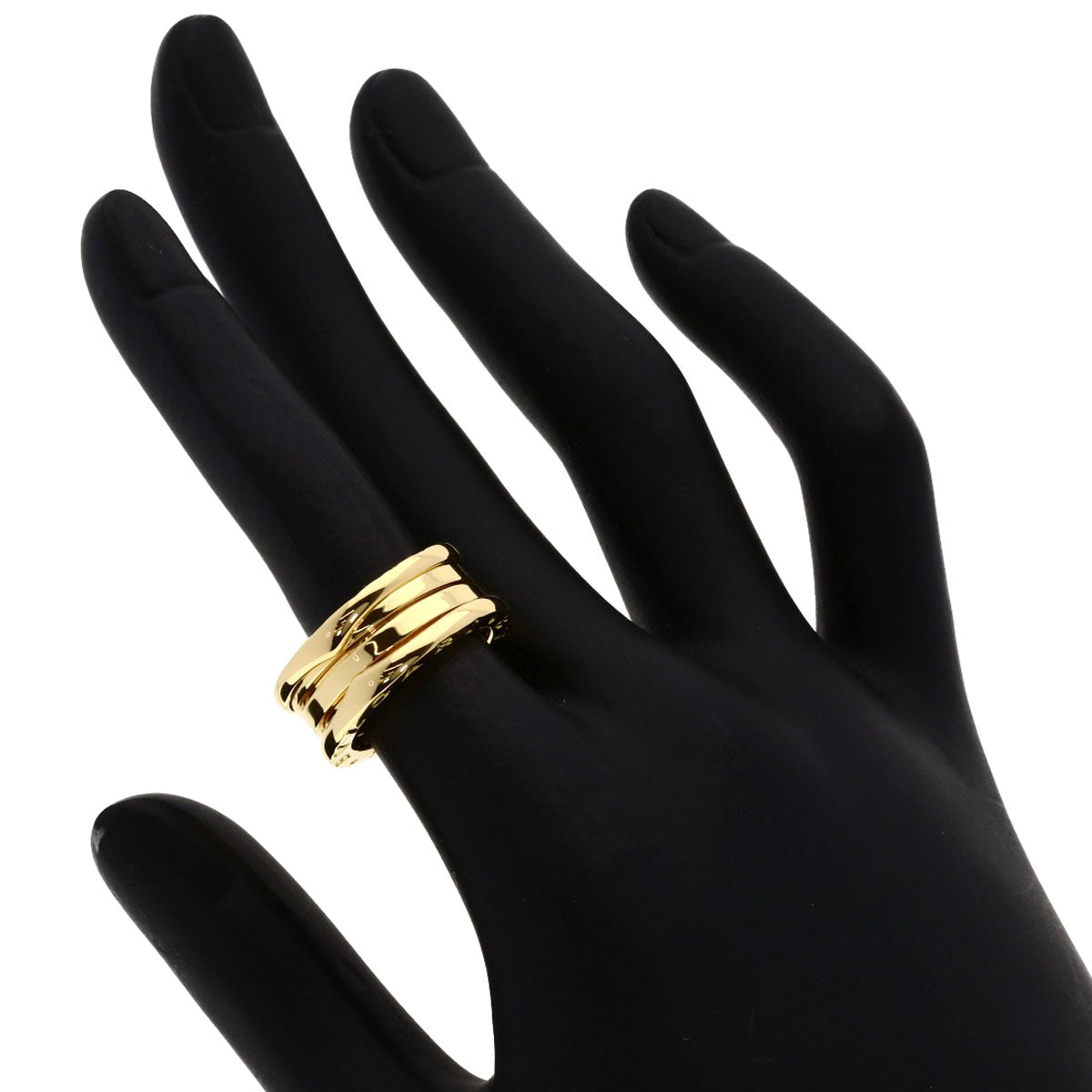 BVLGARI B.zero1 2 band #50 Ring K18 Yellow Gold Ladies [Used]