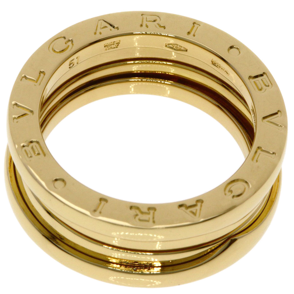 BVLGARI B.zero1 2 Band #51 Ring K18 Yellow Gold Ladies [Used]