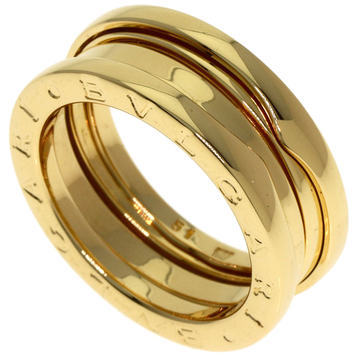 BVLGARI B.zero1 2 Band #51 Ring K18 Yellow Gold Ladies [Used]