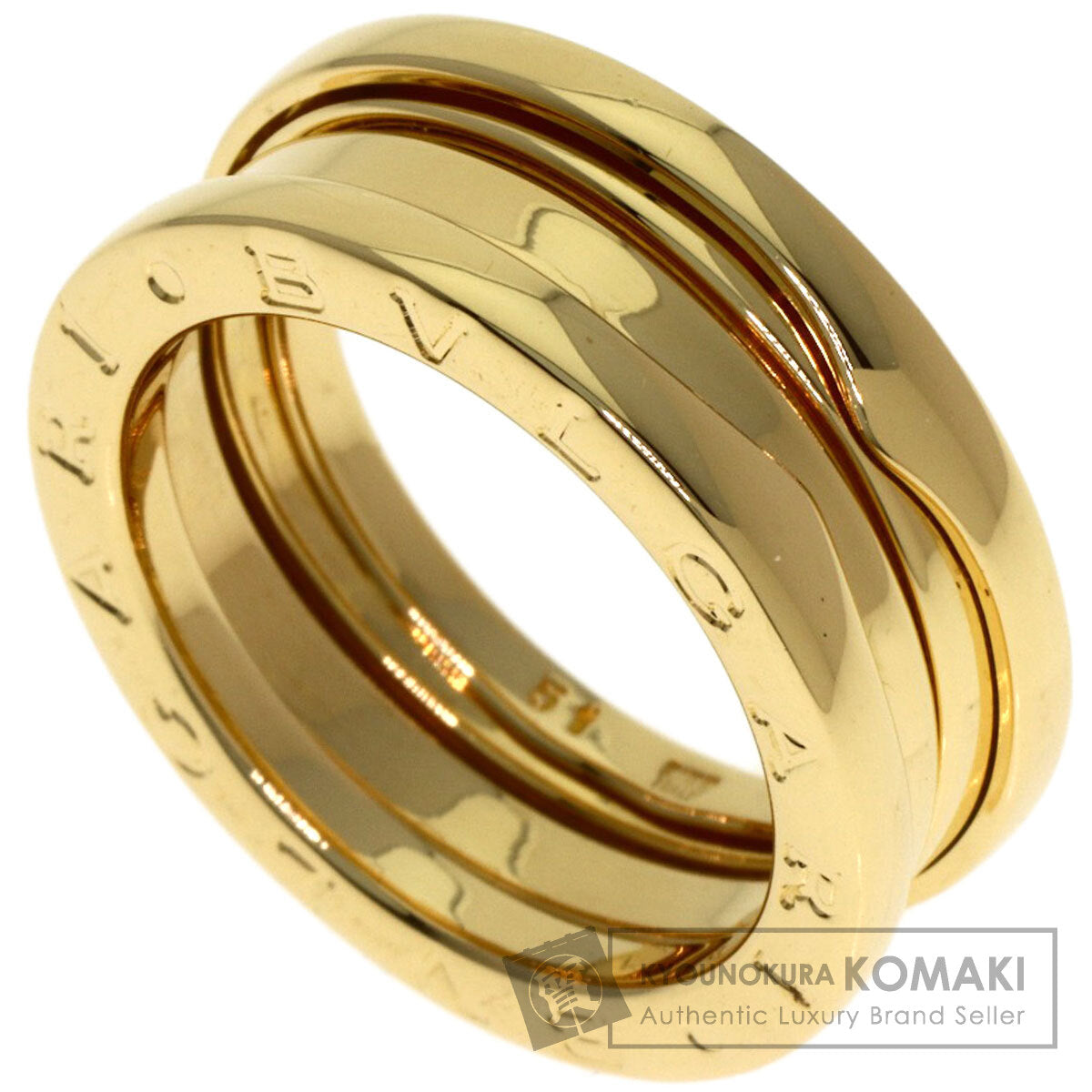 BVLGARI B.zero1 2 Band #51 Ring K18 Yellow Gold Ladies [Used]