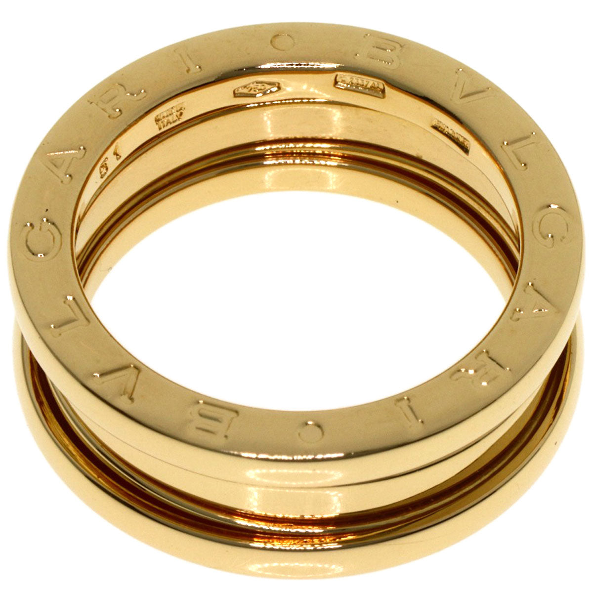 BVLGARI B.zero1 2 Band #51 Ring K18 Yellow Gold Ladies [Used]