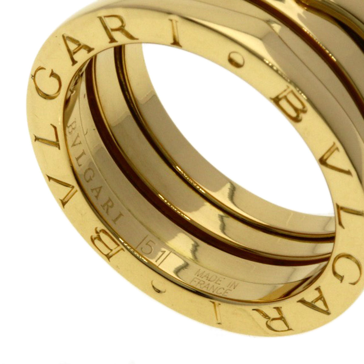 BVLGARI B.zero1 2 Band #51 Ring K18 Yellow Gold Ladies [Used]