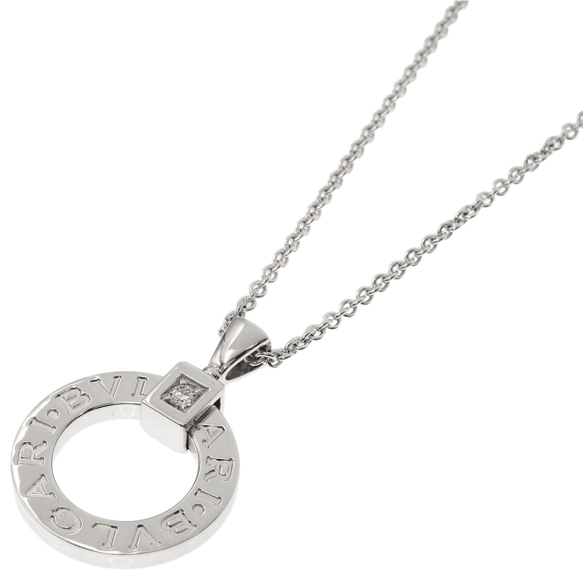 BVLGARI BVLGARI BVLGARI 1P Diamond Necklace K18 White Gold Ladies [Used]