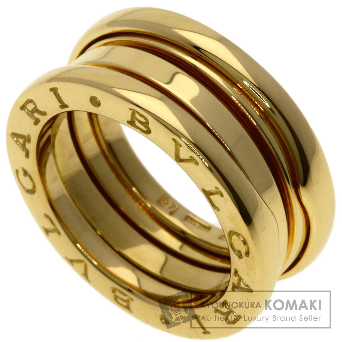 BVLGARI B.zero1 2 Band #49 Ring K18 Yellow Gold Ladies [Used]