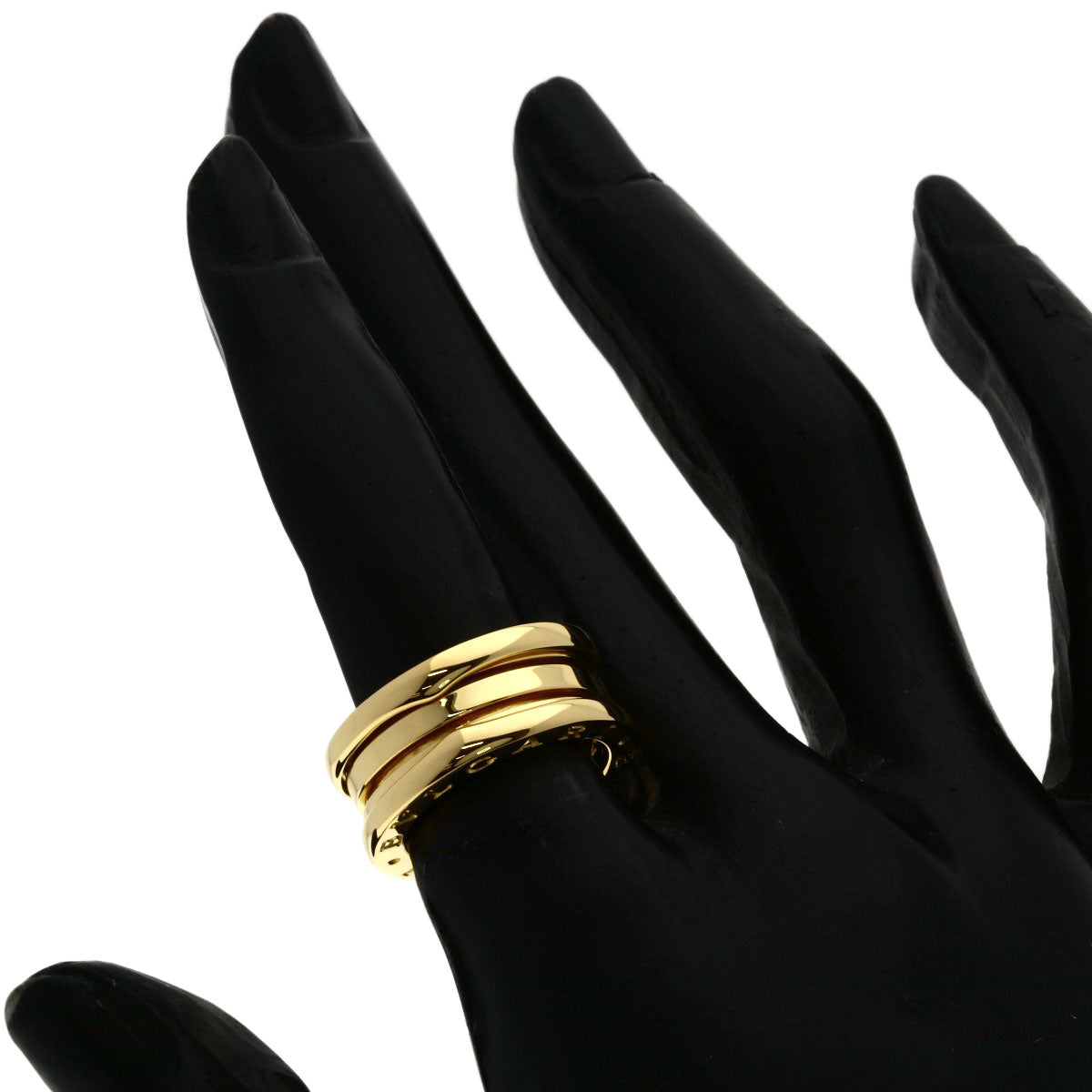 BVLGARI B.zero1 2 Band #49 Ring K18 Yellow Gold Ladies [Used]