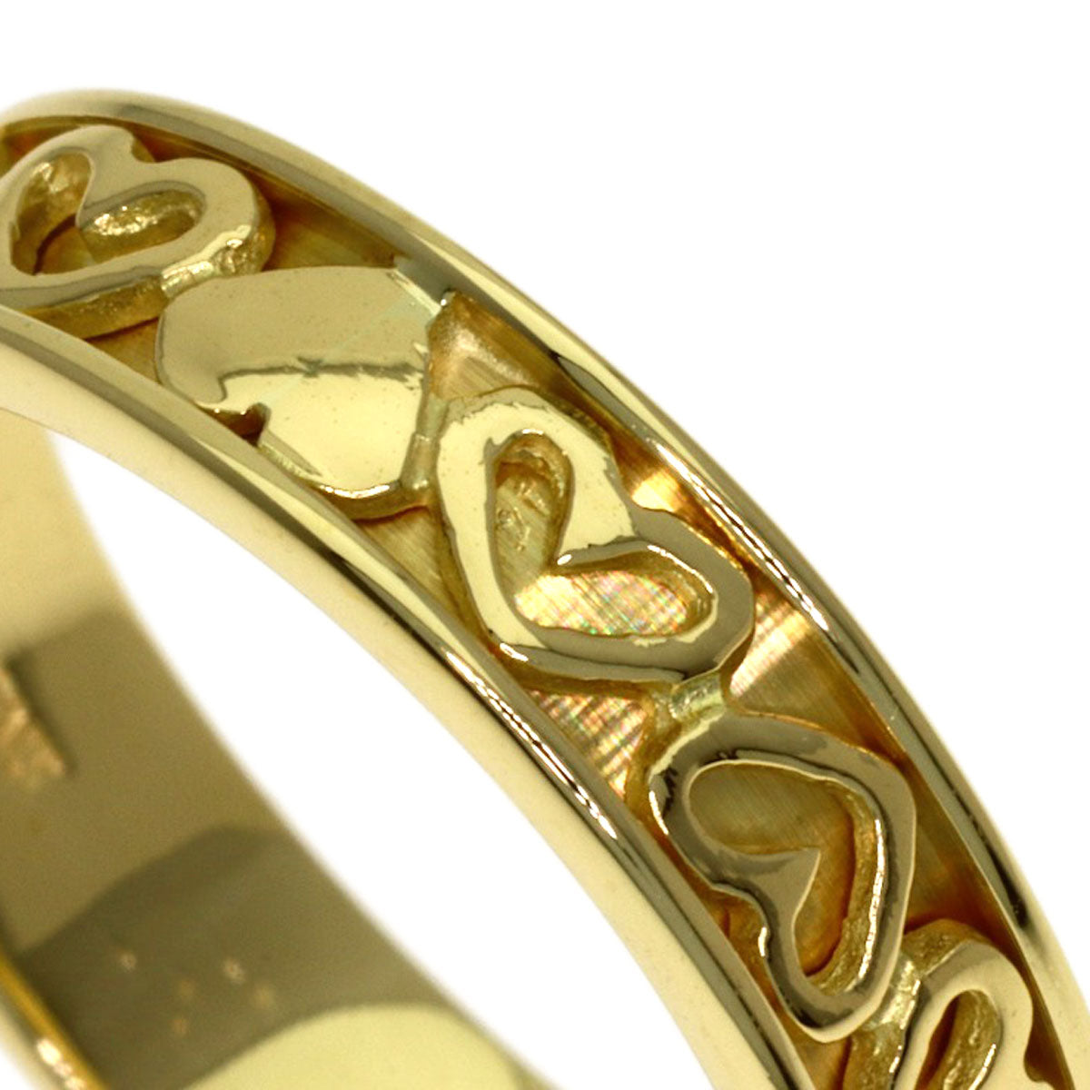 TIFFANY&Co. Cutout Heart Ring K18 Yellow Gold Ladies [Used]