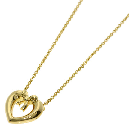TIFFANY&Co. Heart ribbon Necklace K18 Yellow Gold Ladies [Used]