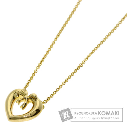 TIFFANY&Co. Heart ribbon Necklace K18 Yellow Gold Ladies [Used]