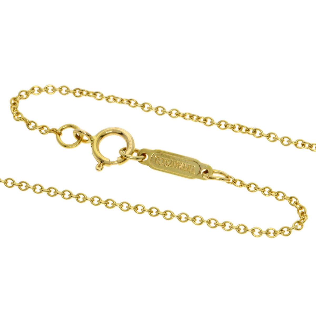 TIFFANY&Co. Heart ribbon Necklace K18 Yellow Gold Ladies [Used]
