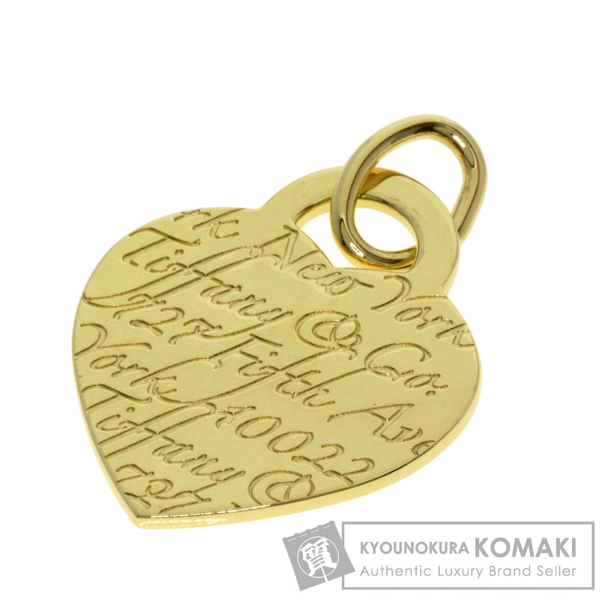 TIFFANY&Co. Notes Heart Pendant top K18 Yellow Gold Ladies [Used]