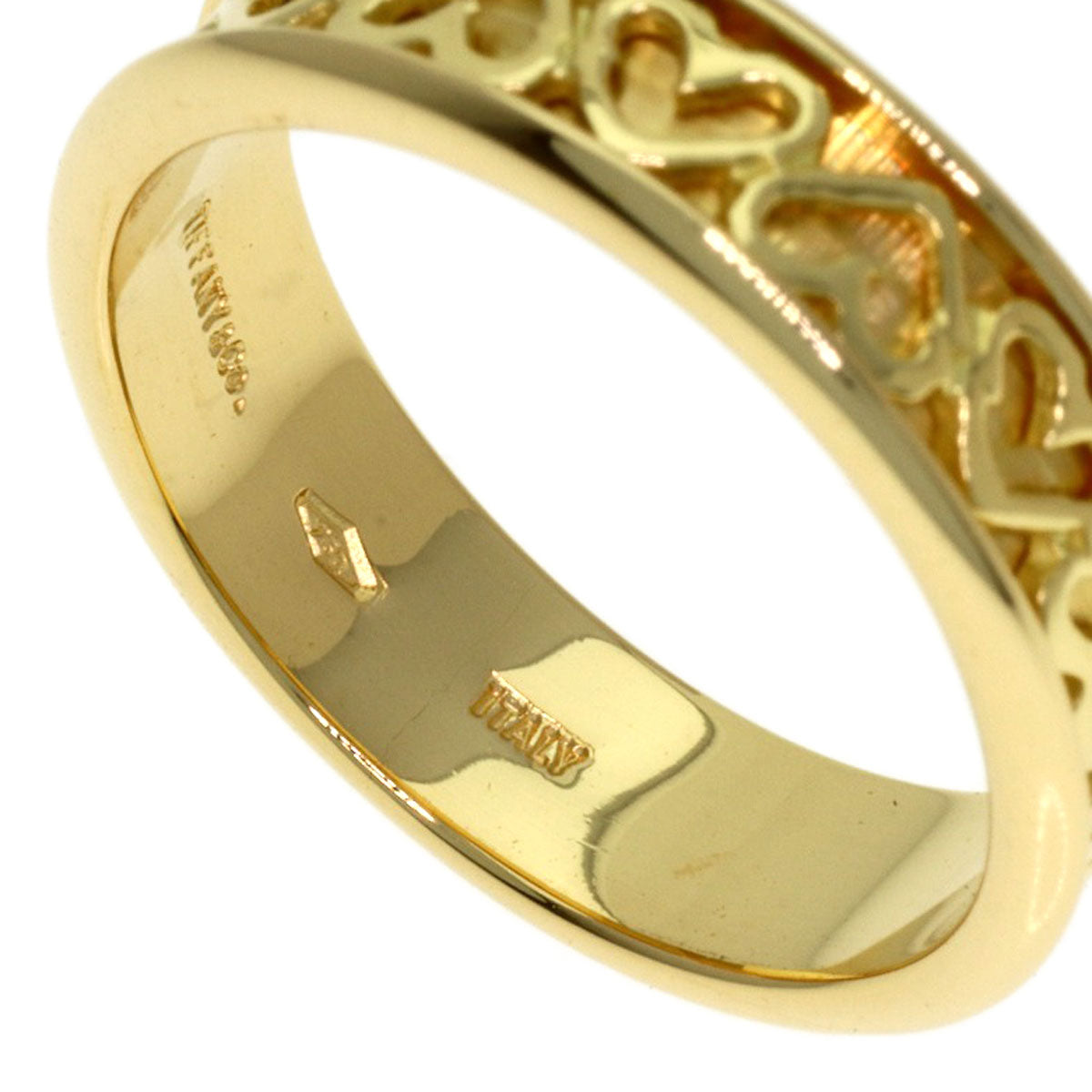 TIFFANY&Co. Cutout Heart Ring K18 Yellow Gold Ladies [Used]
